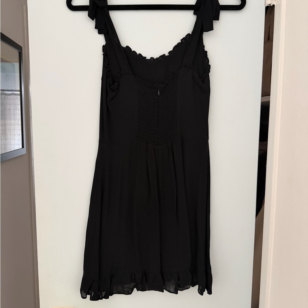 Reformation Black Ruffle Mini Christine Dress - Picture 3 of 5